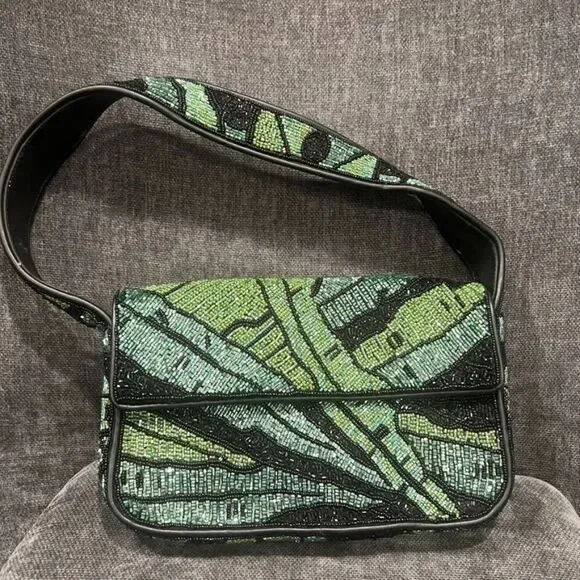 Staud Beaded Tommy Bag Green Palm - Picture 1 of 14